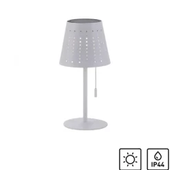 LED Tischleuchte, weiss, dimmbar, solarbetrieben, modern, kabellos