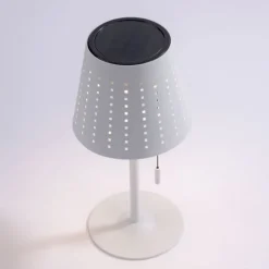 LED Tischleuchte, weiss, dimmbar, solarbetrieben, modern, kabellos
