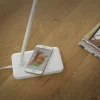 LED Tischleuchte, weiss, kabellose QI-Ladefunktion, Touchdimmer, CCT