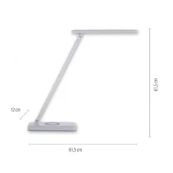 LED Tischleuchte, weiss, kabellose QI-Ladefunktion, Touchdimmer, CCT
