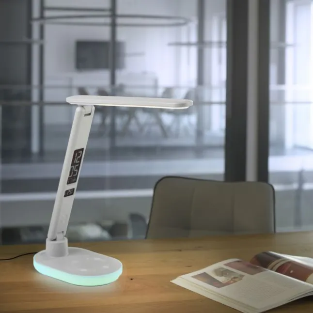 LED Tischleuchte weiß Touchdimmer Ladefunktion Handy USB kabellos