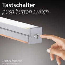 LED-Unterbauleuchte, Aluminium, warmweiße Lichtfarbe, inkl. Tastschalter