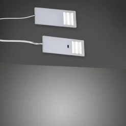 LED-Unterbauleuchten, 2er Set, Aluminium, warmweiß, Sensorschalter, modern