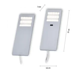 LED-Unterbauleuchten, 2er Set, Aluminium, warmweiß, Sensorschalter, modern