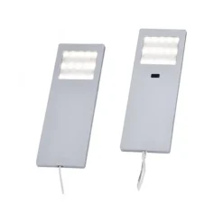 LED-Unterbauleuchten, 2er Set, Aluminium, warmweiß, Sensorschalter, modern