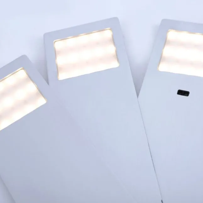 LED-Unterbauleuchten, 3er Set, Aluminium, warmweiße Lichtfarbe, modern