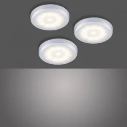 LED-Unterbauleuchten 3er Set, inkl.Anschlussleitung, silber
