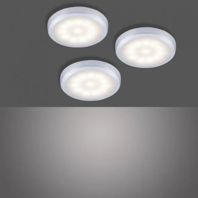 LED-Unterbauleuchten 3er Set, inkl.Anschlussleitung, silber