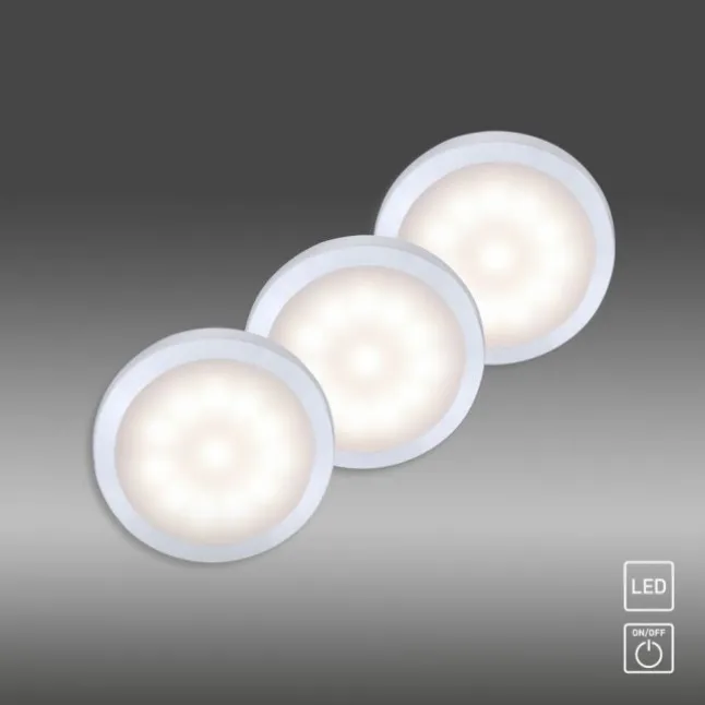 LED-Unterbauleuchten 3er Set, inkl.Anschlussleitung, silber
