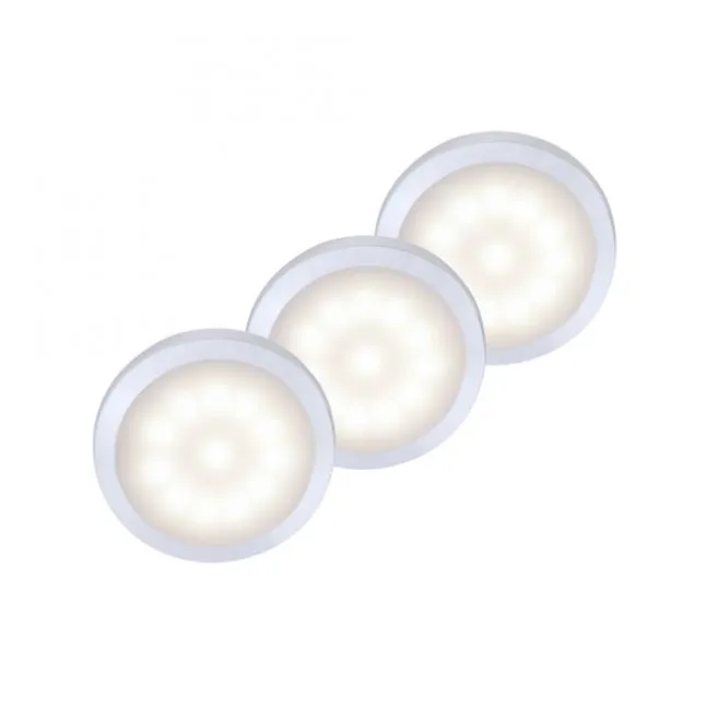 LED-Unterbauleuchten 3er Set, inkl.Anschlussleitung, silber