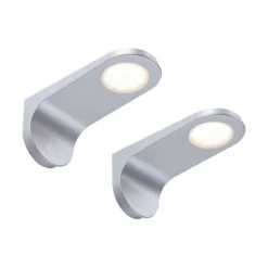 LED Unterbauleuchten, 2er Set, silber, modernes Design, inkl. Dimmfunktion