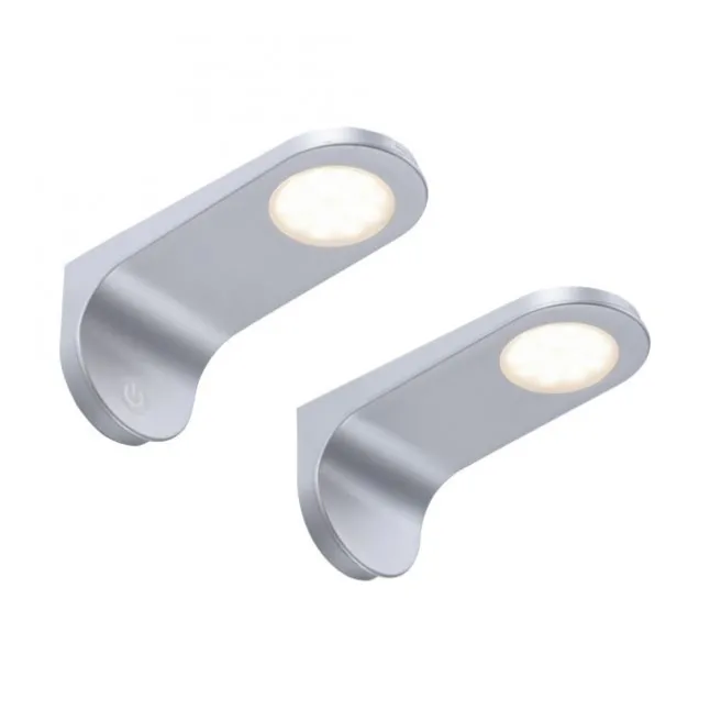 LED Unterbauleuchten, 2er Set, silber, modernes Design, inkl. Dimmfunktion