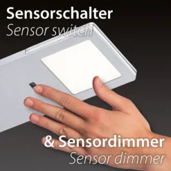 LED-Unterbauleuchten, 2er Set, warmweiße Lichtfarbe, modern, aluminium