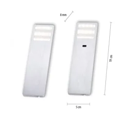 LED-Unterbauleuchten, 2er Set, warmweiße Lichtfarbe, modern, aluminium