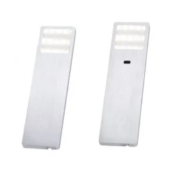 LED-Unterbauleuchten, 2er Set, warmweiße Lichtfarbe, modern, aluminium