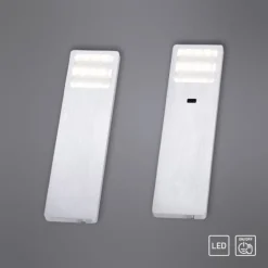 LED-Unterbauleuchten, 2er Set, warmweiße Lichtfarbe, modern, aluminium