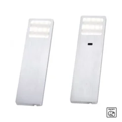 LED-Unterbauleuchten, 2er Set, warmweiße Lichtfarbe, modern, aluminium