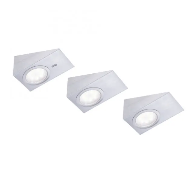 LED Unterbauleuchte, stahl, 3-flammig, keilförmig, modern