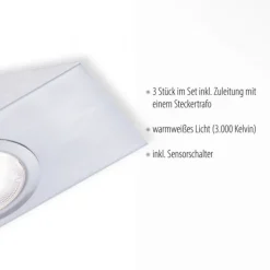LED Unterbauleuchte, stahl, 3-flammig, keilförmig, modern
