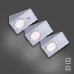 LED Unterbauleuchte, stahl, 3-flammig, keilförmig, modern
