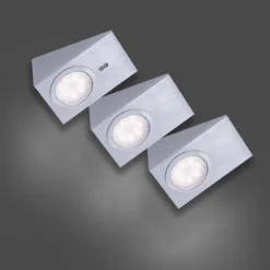 LED Unterbauleuchte, stahl, 3-flammig, keilförmig, modern