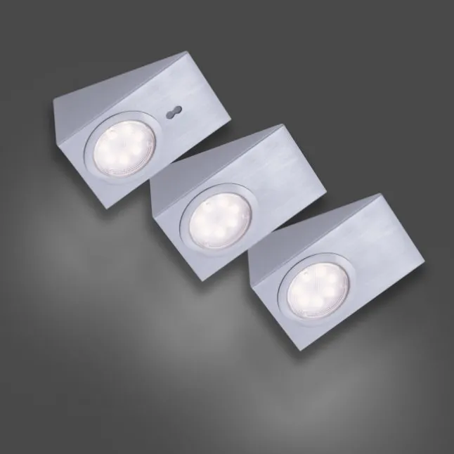 LED Unterbauleuchte, stahl, 3-flammig, keilförmig, modern