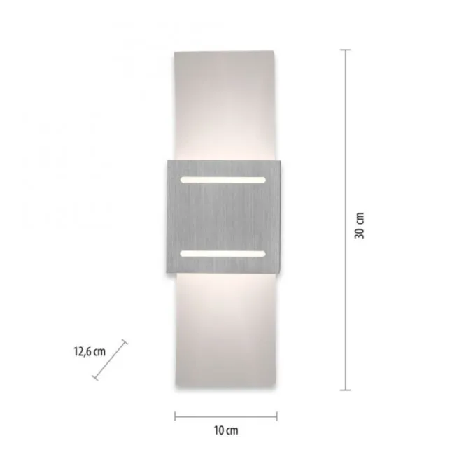 LED Wandlampe aluminium Lichtaustritt nach oben unten Treppenhauslampe