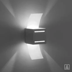 LED Wandlampe aluminium Lichtaustritt nach oben unten Treppenhauslampe