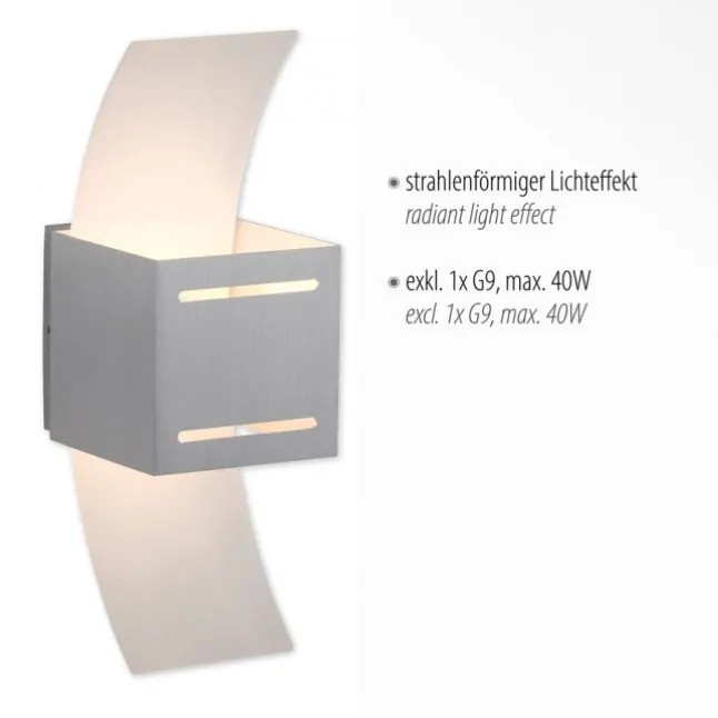 LED Wandlampe aluminium Lichtaustritt nach oben unten Treppenhauslampe
