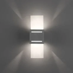 LED Wandlampe aluminium Lichtaustritt nach oben unten Treppenhauslampe