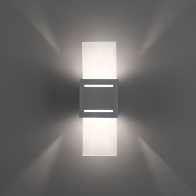 LED Wandlampe aluminium Lichtaustritt nach oben unten Treppenhauslampe