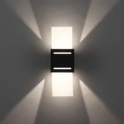LED Wandlampe anthrazit Lichtaustritt nach oben unten Treppenhauslampe