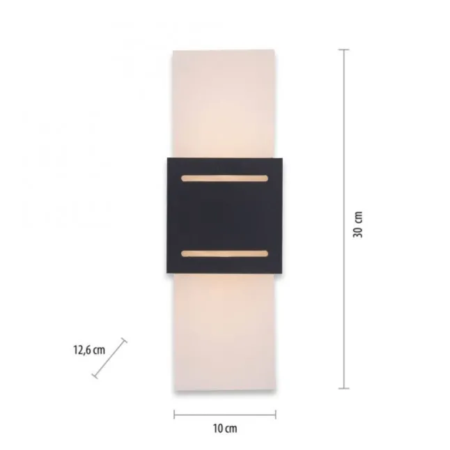 LED Wandlampe anthrazit Lichtaustritt nach oben unten Treppenhauslampe