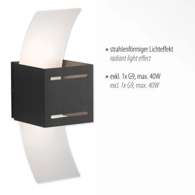 LED Wandlampe anthrazit Lichtaustritt nach oben unten Treppenhauslampe