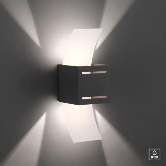 LED Wandlampe anthrazit Lichtaustritt nach oben unten Treppenhauslampe