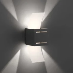 LED Wandlampe anthrazit Lichtaustritt nach oben unten Treppenhauslampe