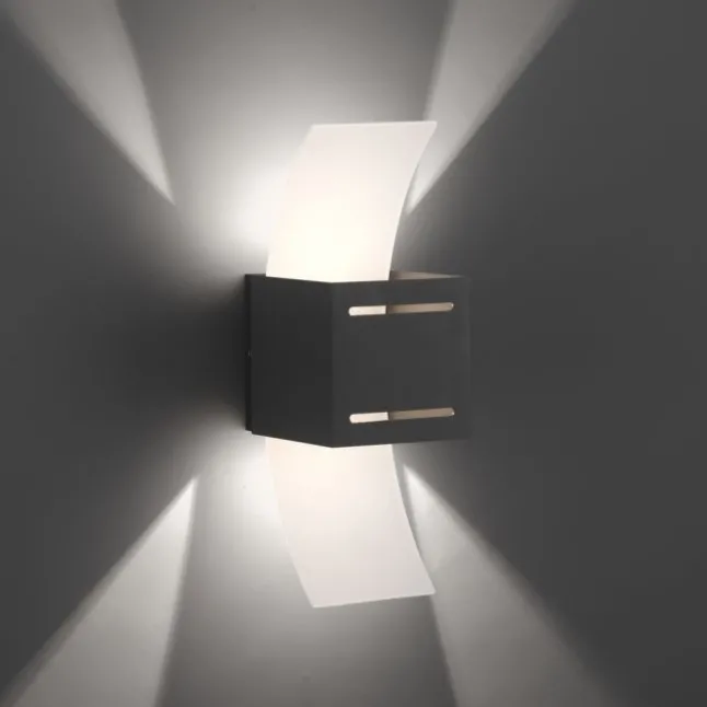 LED Wandlampe anthrazit Lichtaustritt nach oben unten Treppenhauslampe