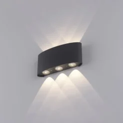 LED Wandlampe 6 flammig anthrazit farbig Außenlampe Innenlampe dekorativ