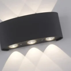 LED Wandlampe 6 flammig anthrazit farbig Außenlampe Innenlampe dekorativ