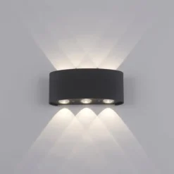 LED Wandlampe 6 flammig anthrazit farbig Außenlampe Innenlampe dekorativ