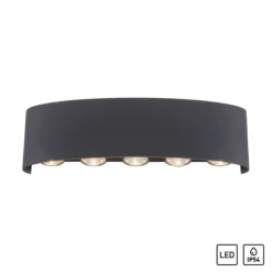 LED Wandlampe 10 flammig anthrazit farbig Außenlampe Innenlampe dekorativ