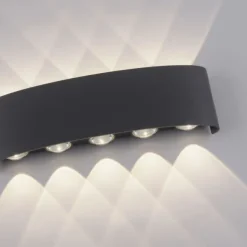 LED Wandlampe 10 flammig anthrazit farbig Außenlampe Innenlampe dekorativ