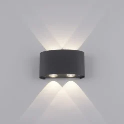 LED Wandlampe 4 flammig anthrazit farbig Außenlampe Innenlampe dekorativ