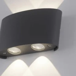 LED Wandlampe 4 flammig anthrazit farbig Außenlampe Innenlampe dekorativ
