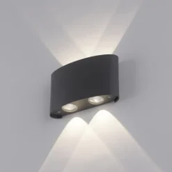 LED Wandlampe 4 flammig anthrazit farbig Außenlampe Innenlampe dekorativ
