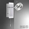 LED-Wandleuchte, aluminium-matt, IP44, Zugschalter, dreh und schwenkbar