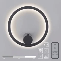 LED Wandleuchte anthrazit dimmbar per Fernbedienung Memoryfunktion
