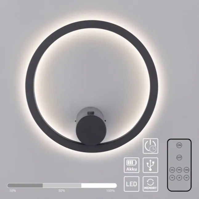 LED Wandleuchte anthrazit dimmbar per Fernbedienung Memoryfunktion