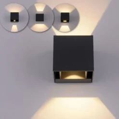 LED-Wandleuchte, anthrazit, IP 54, warmweiß, 3000 Kelvin, Abstrahlwinkel einstellbar