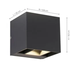 LED-Wandleuchte, anthrazit, IP 54, warmweiß, 3000 Kelvin, Abstrahlwinkel einstellbar